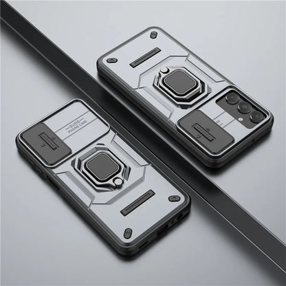 For Samsung Galaxy A15 4G / A15 5G Protective Case Slide Lens Cover PC+TPU Phone Shell