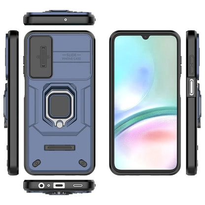 For Samsung Galaxy A15 4G / A15 5G Protective Case Slide Lens Cover PC+TPU Phone Shell