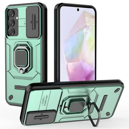 For Samsung Galaxy A15 4G / A15 5G Protective Case Slide Lens Cover PC+TPU Phone Shell