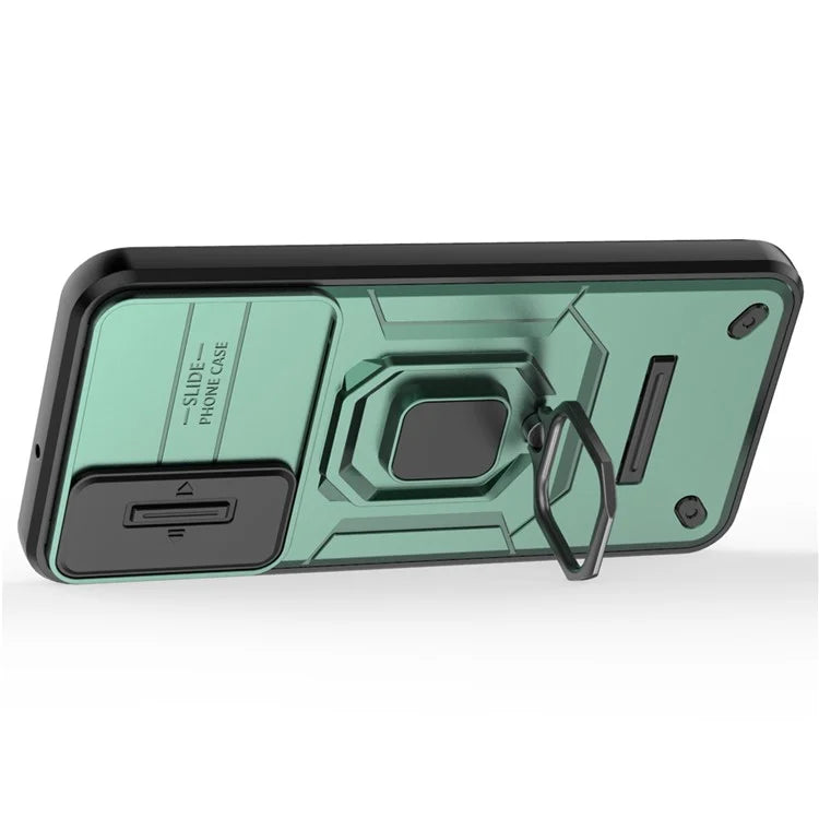 For Samsung Galaxy A15 4G / A15 5G Protective Case Slide Lens Cover PC+TPU Phone Shell