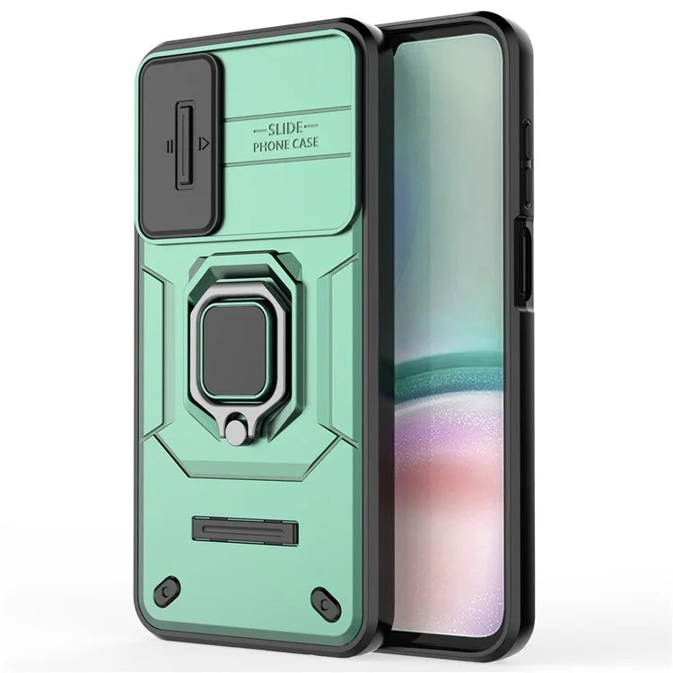 For Samsung Galaxy A15 4G / A15 5G Protective Case Slide Lens Cover PC+TPU Phone Shell