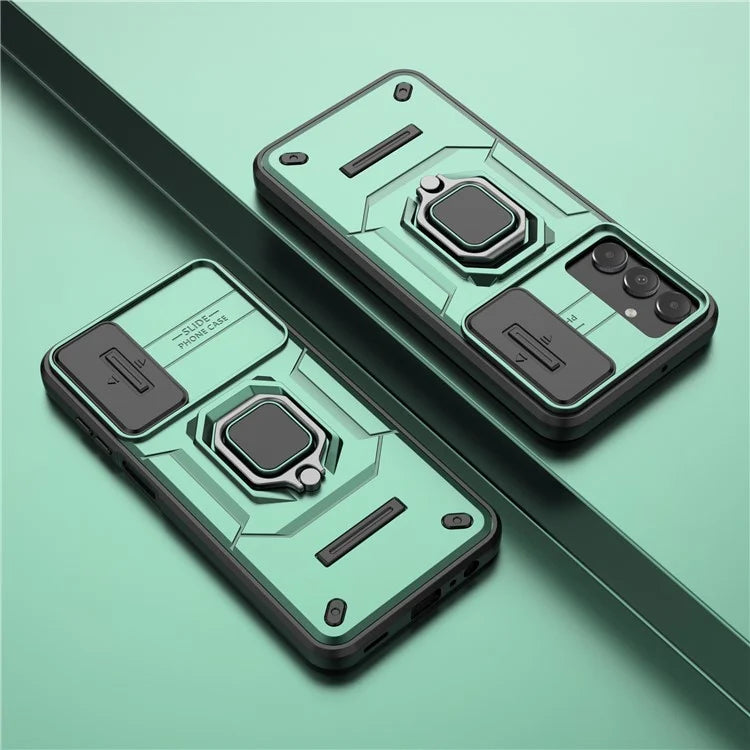 For Samsung Galaxy A15 4G / A15 5G Protective Case Slide Lens Cover PC+TPU Phone Shell