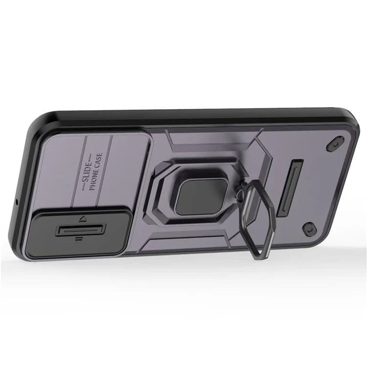 For Samsung Galaxy A15 4G / A15 5G Protective Case Slide Lens Cover PC+TPU Phone Shell
