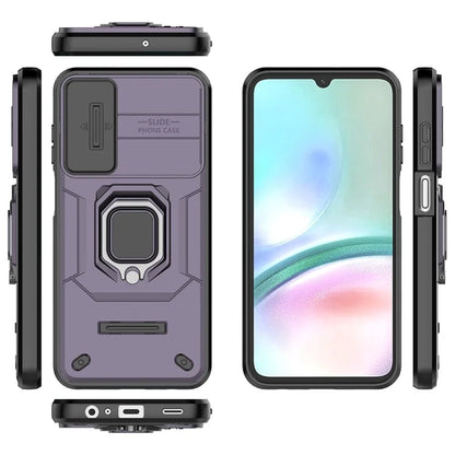 For Samsung Galaxy A15 4G / A15 5G Protective Case Slide Lens Cover PC+TPU Phone Shell