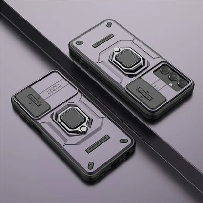 For Samsung Galaxy A15 4G / A15 5G Protective Case Slide Lens Cover PC+TPU Phone Shell
