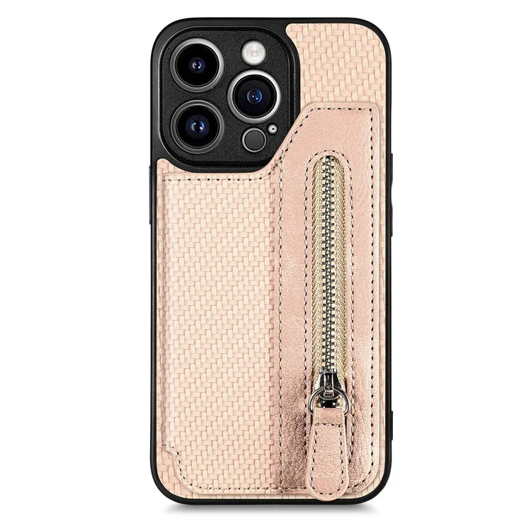 C1-04 For iPhone 13 Pro Wallet Case Kickstand Anti-Drop PU+PC+TPU Phone Cover