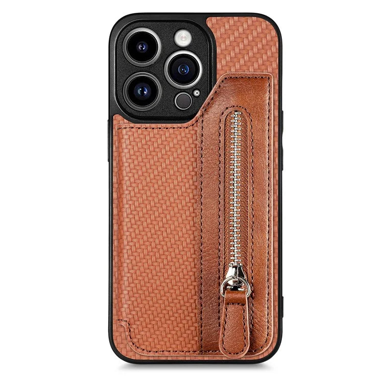 C1-04 For iPhone 13 Pro Wallet Case Kickstand Anti-Drop PU+PC+TPU Phone Cover