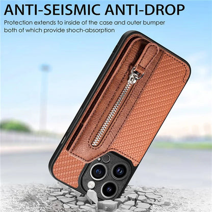 C1-04 For iPhone 13 Pro Wallet Case Kickstand Anti-Drop PU+PC+TPU Phone Cover