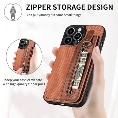 C1-04 For iPhone 13 Pro Wallet Case Kickstand Anti-Drop PU+PC+TPU Phone Cover