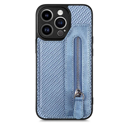 C1-04 For iPhone 13 Pro Max 6.7 inch Case Zipper Pocket Kickstand Back Phone Shell