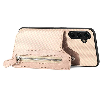 C1-04 For Samsung Galaxy A14 4G / 5G Zipper Pocket Case PU Leather+PC+TPU Phone Cover with Card Holder