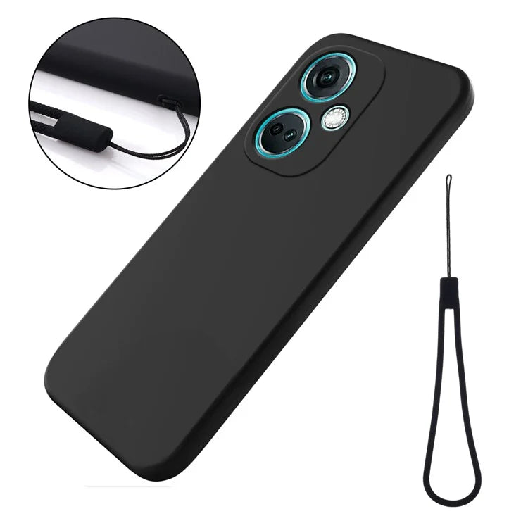 For Oppo K11 5G Case Liquid Silicone Protective Phone Cover with Wrist Strap