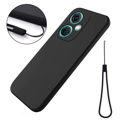 For Oppo K11 5G Case Liquid Silicone Protective Phone Cover with Wrist Strap