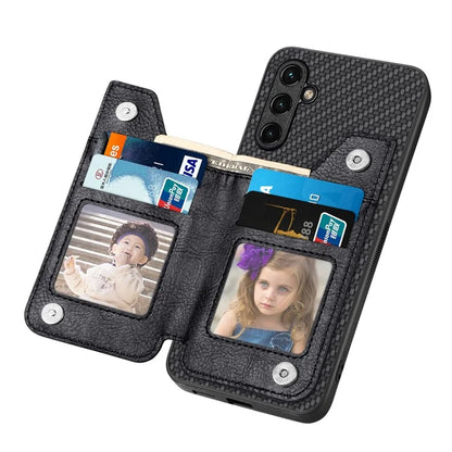 C1-04 For Samsung Galaxy A54 5G Card Holder Phone Shell PU Leather+PC+TPU Phone Cover Case