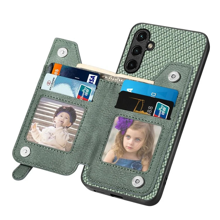 C1-04 For Samsung Galaxy A54 5G Card Holder Phone Shell PU Leather+PC+TPU Phone Cover Case