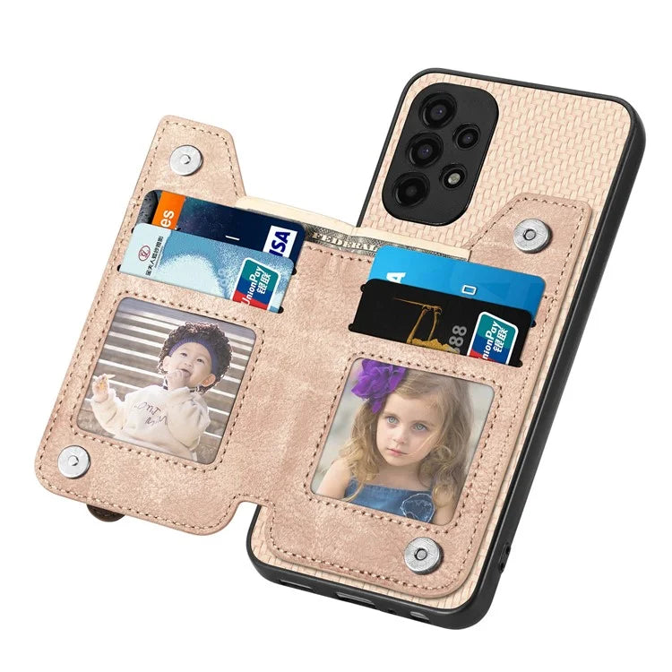 C1-04 For Samsung Galaxy A53 5G Phone Shell PU Leather+PC+TPU Anti-drop Card Holder Case
