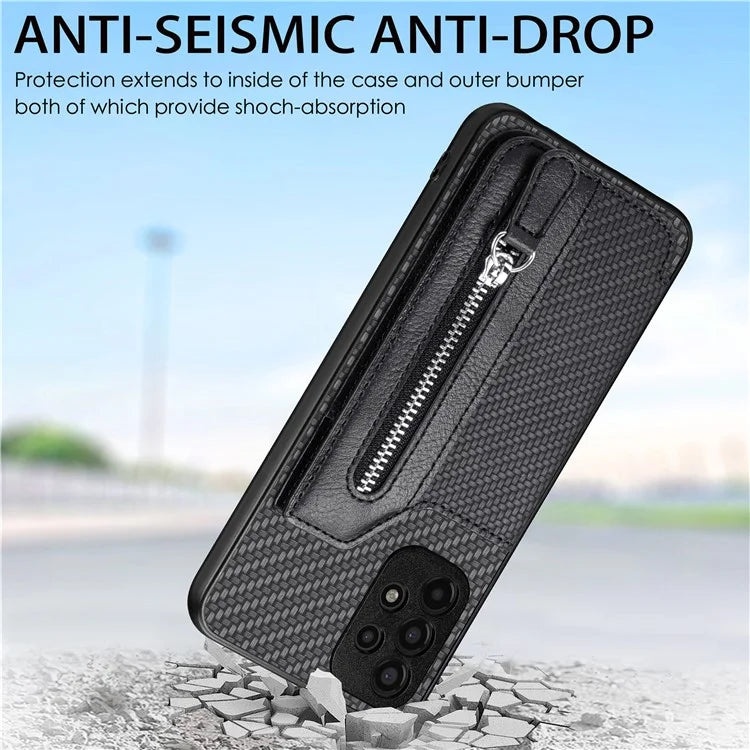 C1-04 For Samsung Galaxy A53 5G Phone Shell PU Leather+PC+TPU Anti-drop Card Holder Case