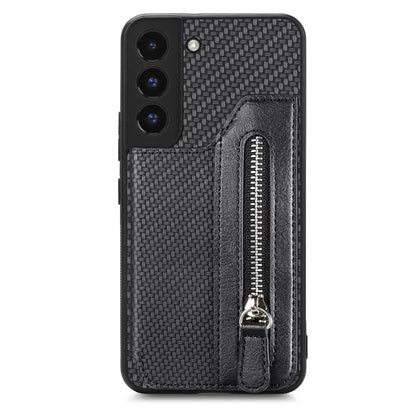 C1-04 For Samsung Galaxy S22 5G Wallet Case Anti-Drop Kickstand PU+PC+TPU Phone Cover
