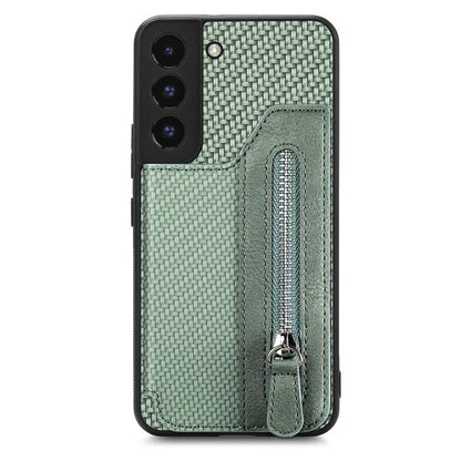 C1-04 For Samsung Galaxy S22 5G Wallet Case Anti-Drop Kickstand PU+PC+TPU Phone Cover