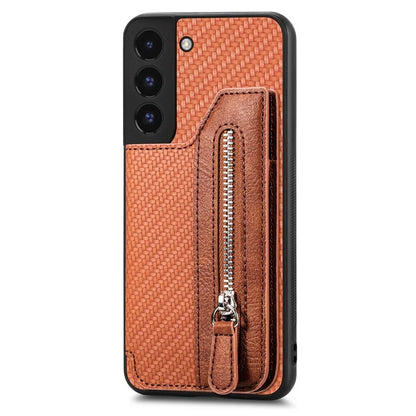 C1-04 For Samsung Galaxy S22 5G Wallet Case Anti-Drop Kickstand PU+PC+TPU Phone Cover
