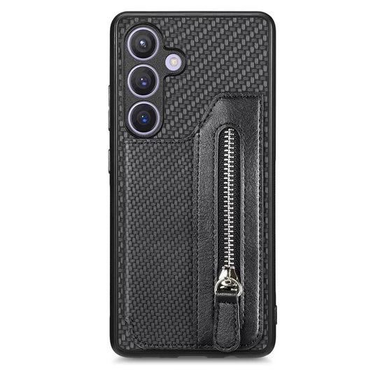 C1-04 For Samsung Galaxy S24 Case Zipper Wallet Leather+PC+TPU Kickstand Phone Cover