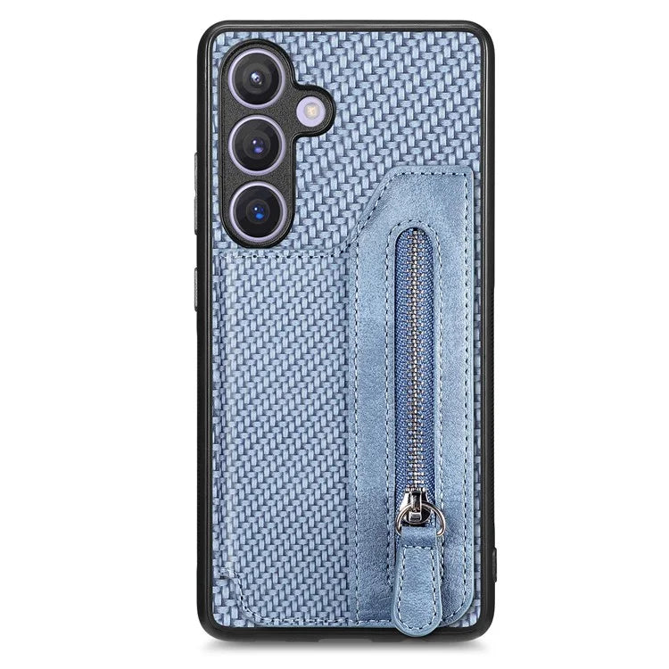 C1-04 For Samsung Galaxy S24 Case Zipper Wallet Leather+PC+TPU Kickstand Phone Cover