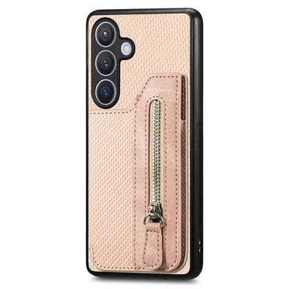 C1-04 For Samsung Galaxy S24 Case Zipper Wallet Leather+PC+TPU Kickstand Phone Cover