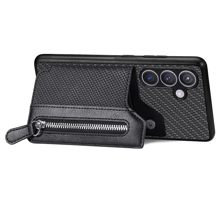 C1-04 For Samsung Galaxy S24+ Case Kickstand PU+PC+TPU Wallet Phone Cover