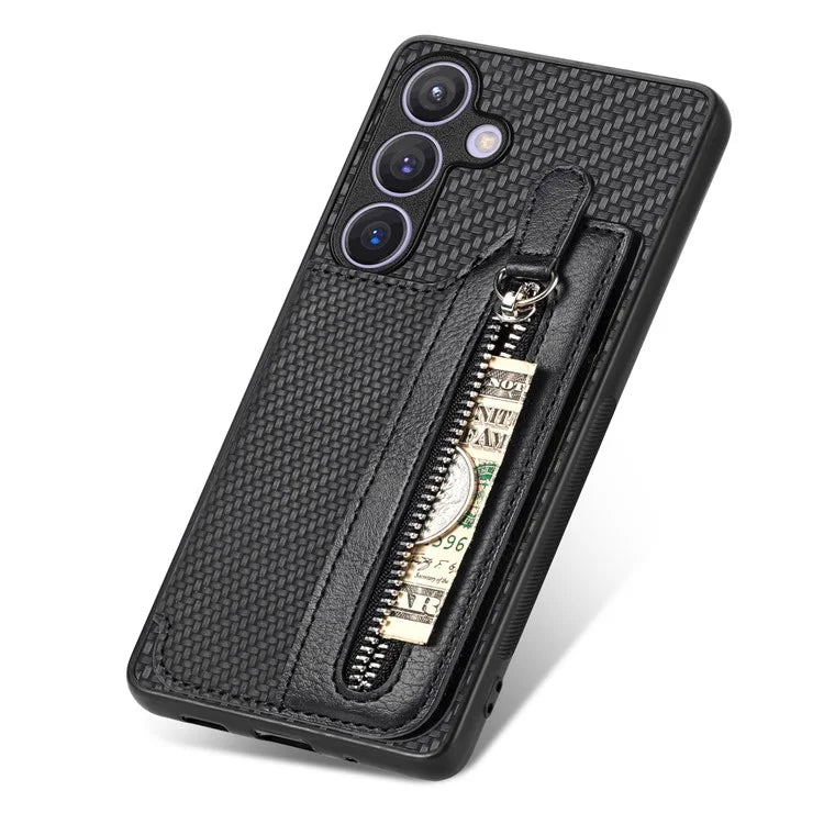 C1-04 For Samsung Galaxy S24+ Case Kickstand PU+PC+TPU Wallet Phone Cover