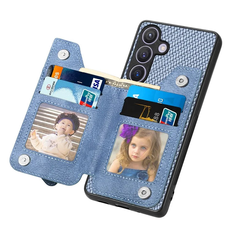 C1-04 For Samsung Galaxy S24+ Case Kickstand PU+PC+TPU Wallet Phone Cover