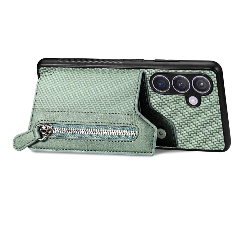 C1-04 For Samsung Galaxy S24+ Case Kickstand PU+PC+TPU Wallet Phone Cover