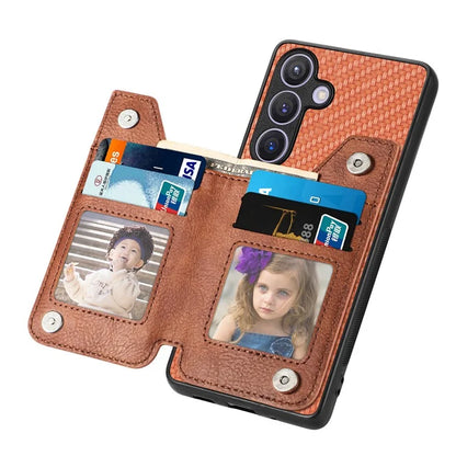 C1-04 For Samsung Galaxy S24+ Case Kickstand PU+PC+TPU Wallet Phone Cover