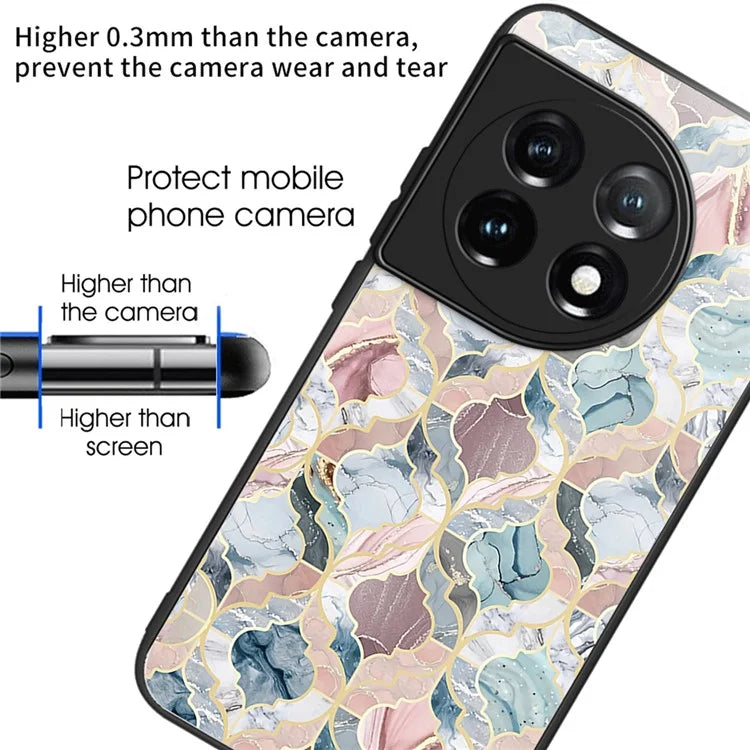 For OnePlus Ace 3 5G / 12R 5G Tempered Glass Case Pattern Printing Phone Cover