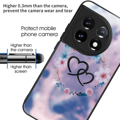 For OnePlus Ace 3 5G / 12R 5G Tempered Glass Case Pattern Printing Phone Cover