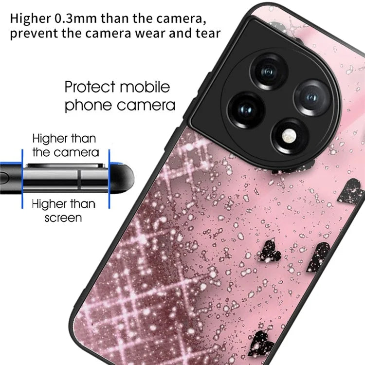 For OnePlus Ace 3 5G / 12R 5G Tempered Glass Case Pattern Printing Phone Cover