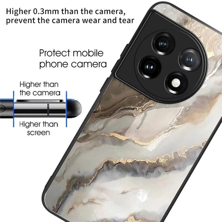 For OnePlus Ace 3 5G / 12R 5G Tempered Glass Case Pattern Printing Phone Cover