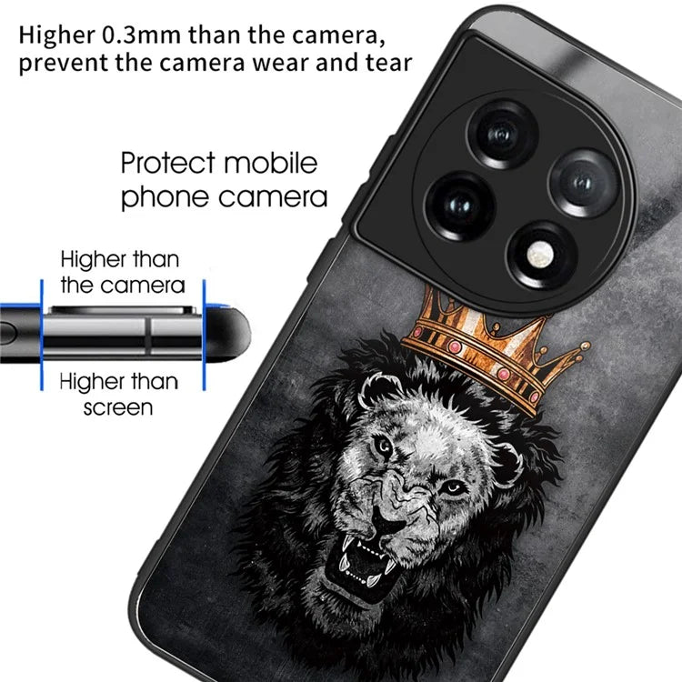 For OnePlus Ace 3 5G / 12R 5G Tempered Glass Case Pattern Printing Phone Cover