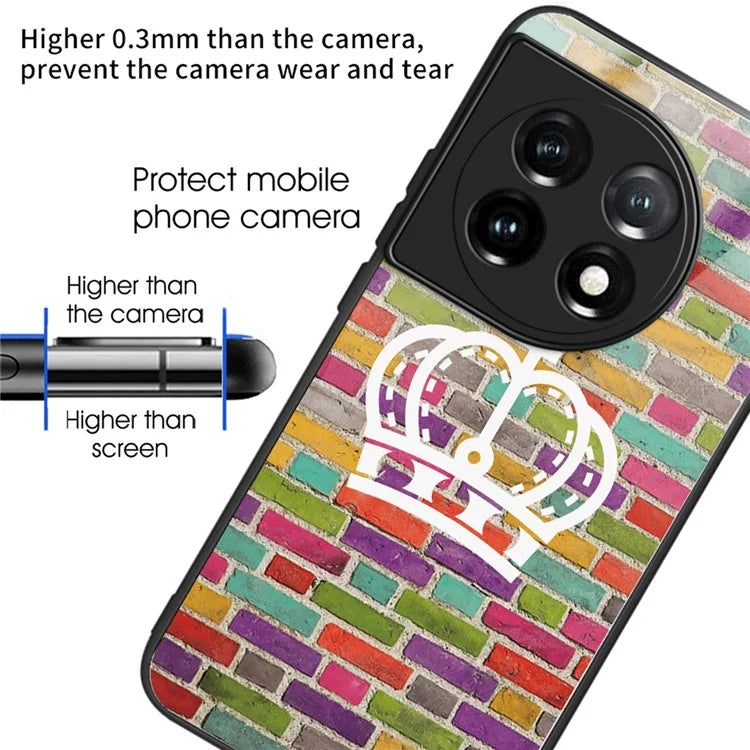 For OnePlus Ace 3 5G / 12R 5G Tempered Glass Case Pattern Printing Phone Cover