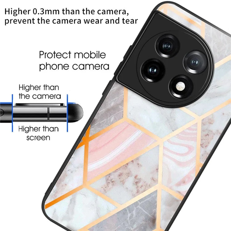 For OnePlus Ace 3 5G / 12R 5G Tempered Glass Case Pattern Printing Phone Cover