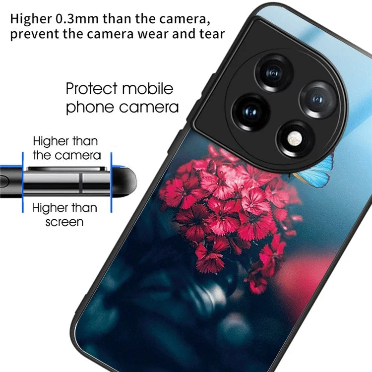 For OnePlus Ace 3 5G / 12R 5G Tempered Glass Case Pattern Printing Phone Cover