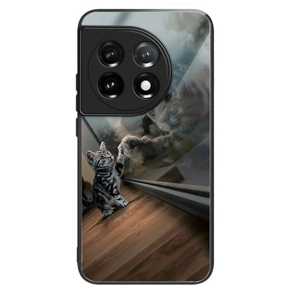 For OnePlus Ace 3 5G / 12R 5G Case Pattern Anti-Scratch Tempered Glass Back Cover