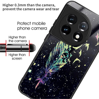 For OnePlus Ace 3 5G / 12R 5G Case Pattern Anti-Scratch Tempered Glass Back Cover