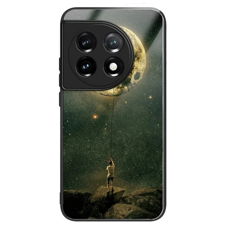 For OnePlus Ace 3 5G / 12R 5G Case Pattern Anti-Scratch Tempered Glass Back Cover