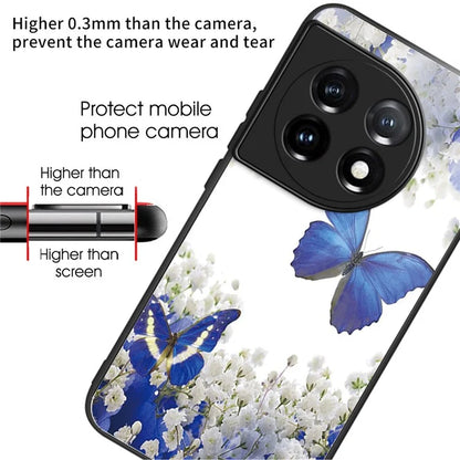 For OnePlus Ace 3 5G / 12R 5G Case Pattern Anti-Scratch Tempered Glass Back Cover