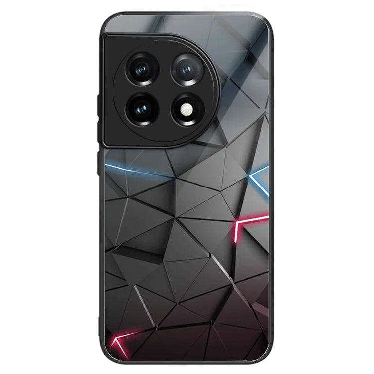 For OnePlus Ace 3 5G / 12R 5G Case Pattern Anti-Scratch Tempered Glass Back Cover