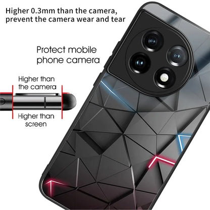 For OnePlus Ace 3 5G / 12R 5G Case Pattern Anti-Scratch Tempered Glass Back Cover