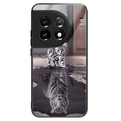 For OnePlus Ace 3 5G / 12R 5G Case Pattern Anti-Scratch Tempered Glass Back Cover