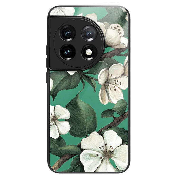 For OnePlus Ace 3 5G / 12R 5G Case Pattern Anti-Scratch Tempered Glass Back Cover