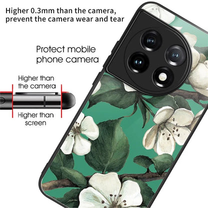 For OnePlus Ace 3 5G / 12R 5G Case Pattern Anti-Scratch Tempered Glass Back Cover