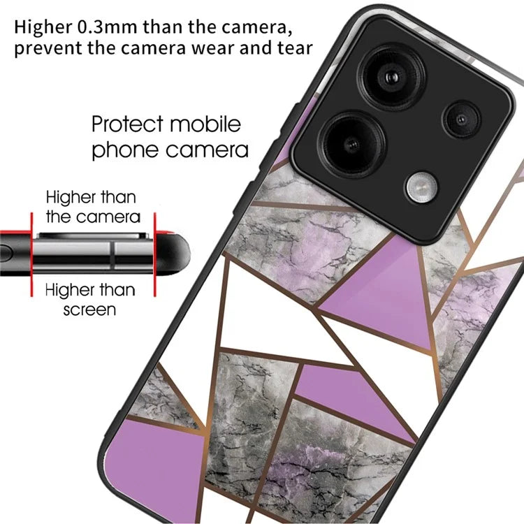 For Xiaomi Redmi Note 13 Pro 5G / Poco X6 5G Case Marble Pattern Tempered Glass Back Phone Cover